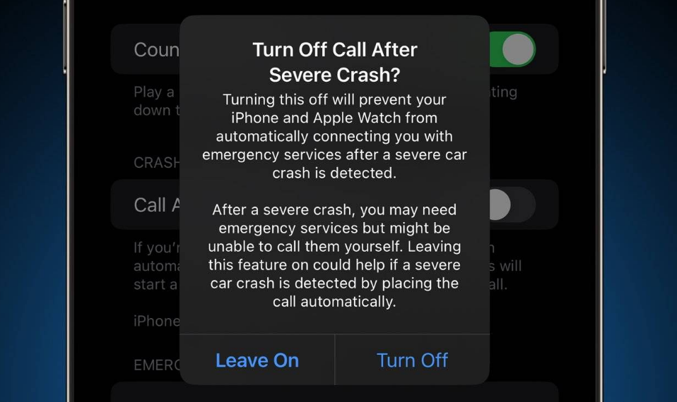 通川苹果14维修分享 iPhone 14 和 Apple Watch 上关闭崩溃检测 